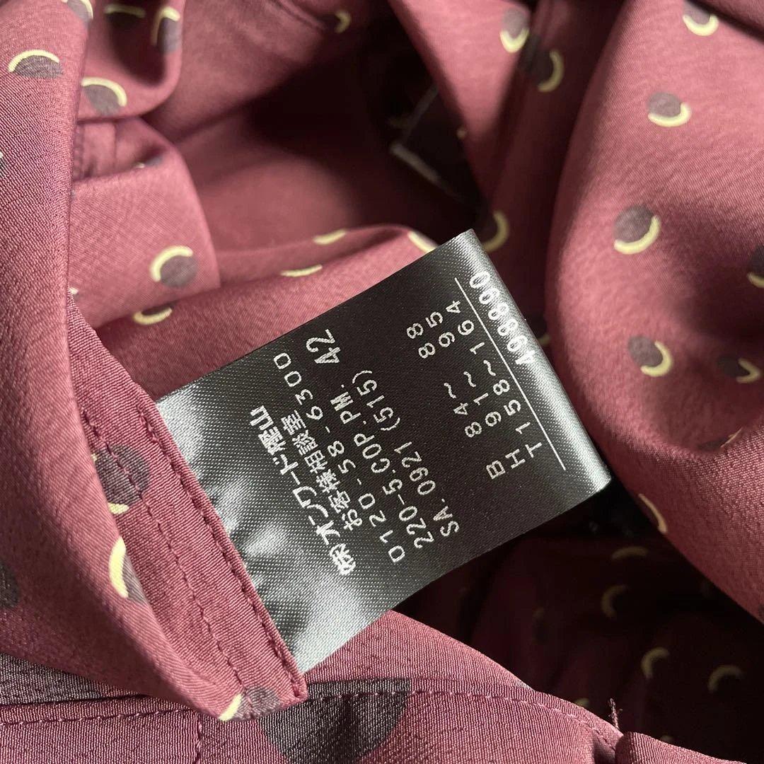 新品　Paul Smith BLACK シャツワンピース　水玉　ボルドー　42