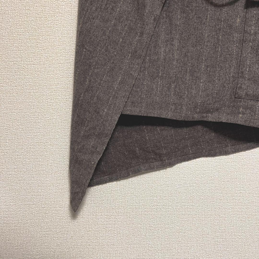 アンドゥムルメステール　変形巻きスカート　ブラウン　ウール