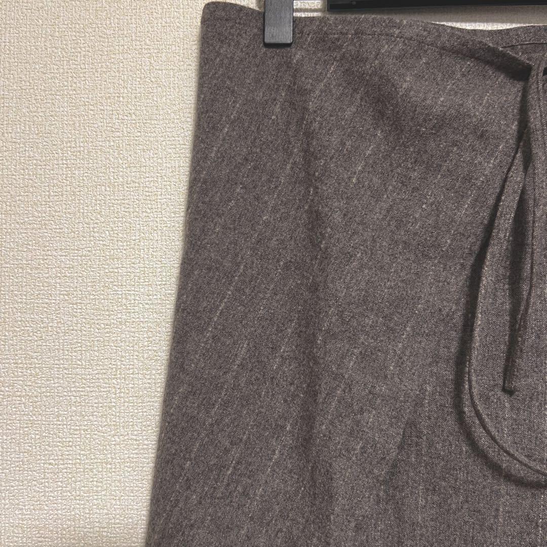 アンドゥムルメステール　変形巻きスカート　ブラウン　ウール