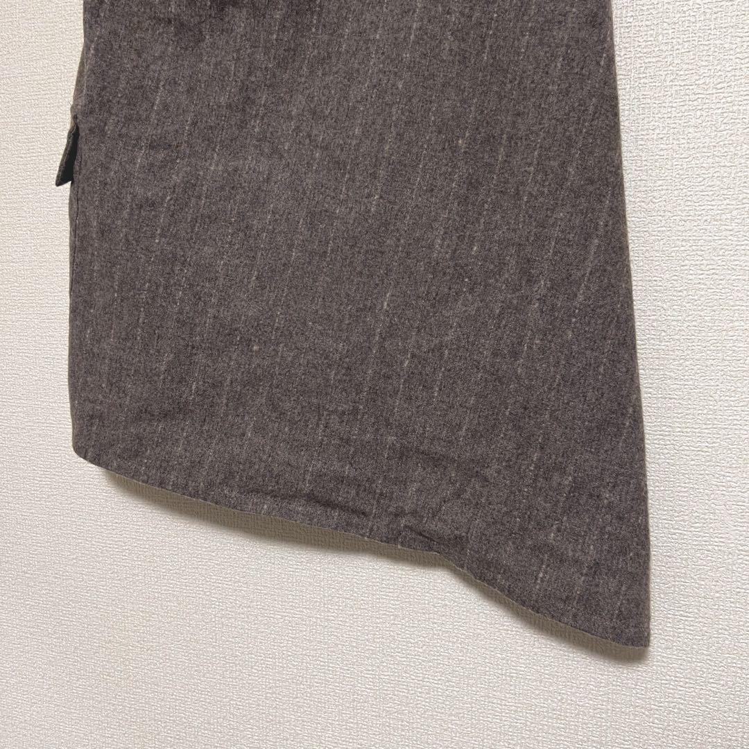 アンドゥムルメステール　変形巻きスカート　ブラウン　ウール