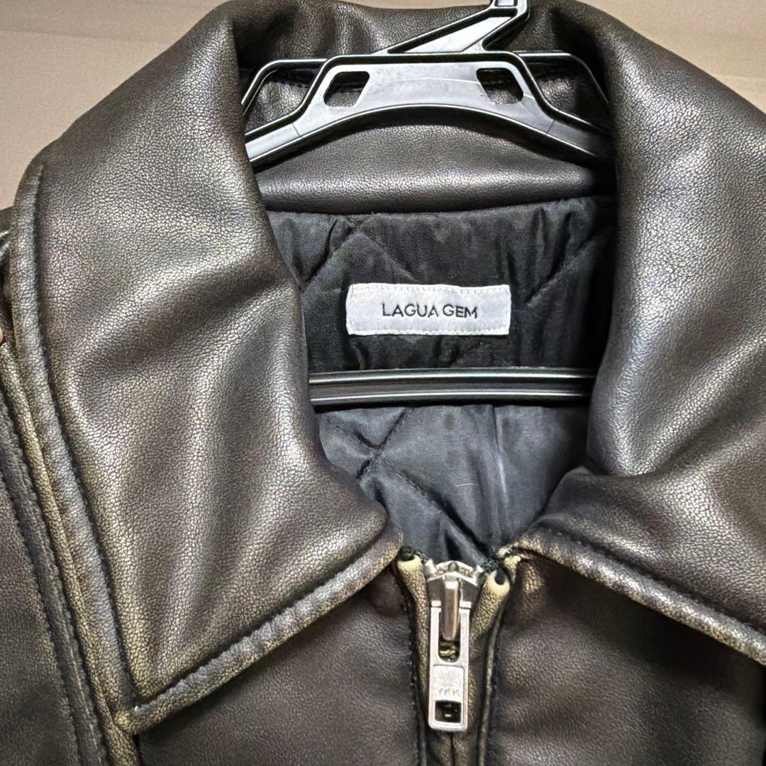 LAGUA GEM ダークブラウン レザージャケット