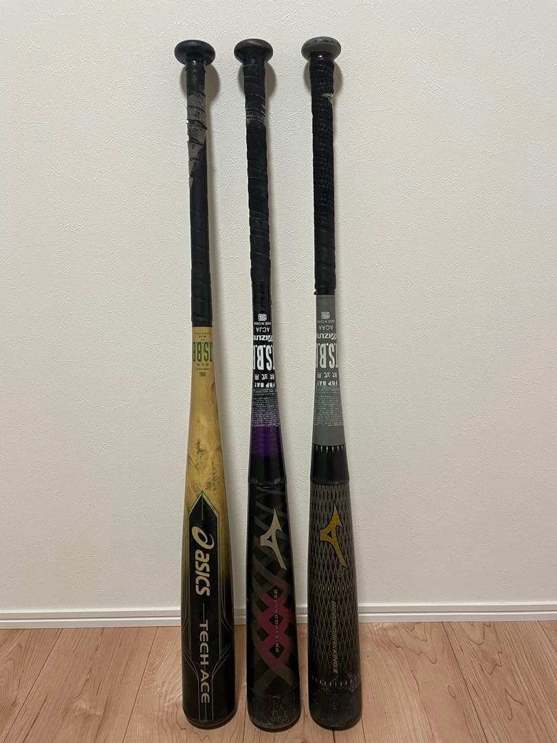 軟式バット 3本セット ミズノビヨンドマックス　アシックスTECH ACE