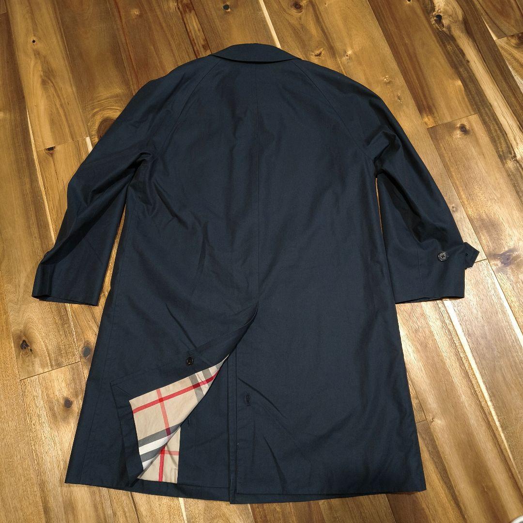 日本製★BURBERRY LONDONネイビーステンカラーコート★M相当