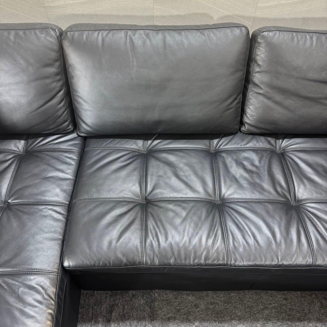 ニトリ カウチソファ 右カウチ ダブルライン3LC 本革 レザー d4408