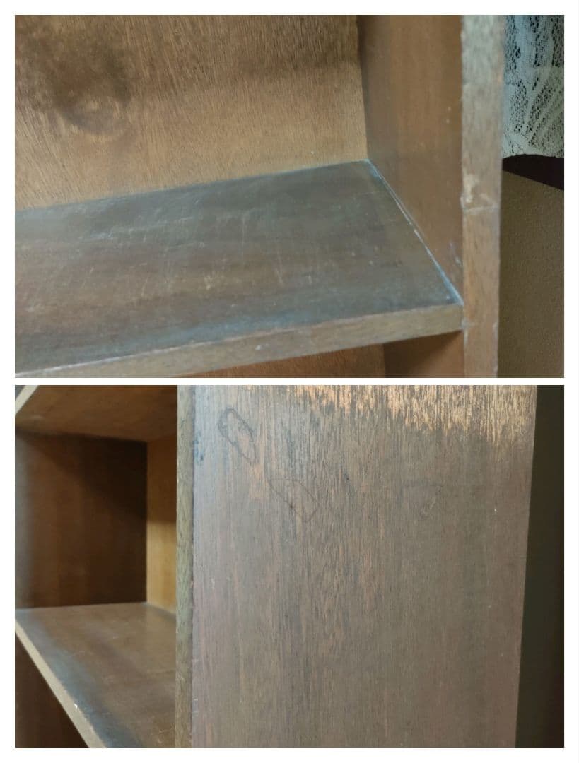 【昭和レトロ】木製 5段本棚 ブラウン