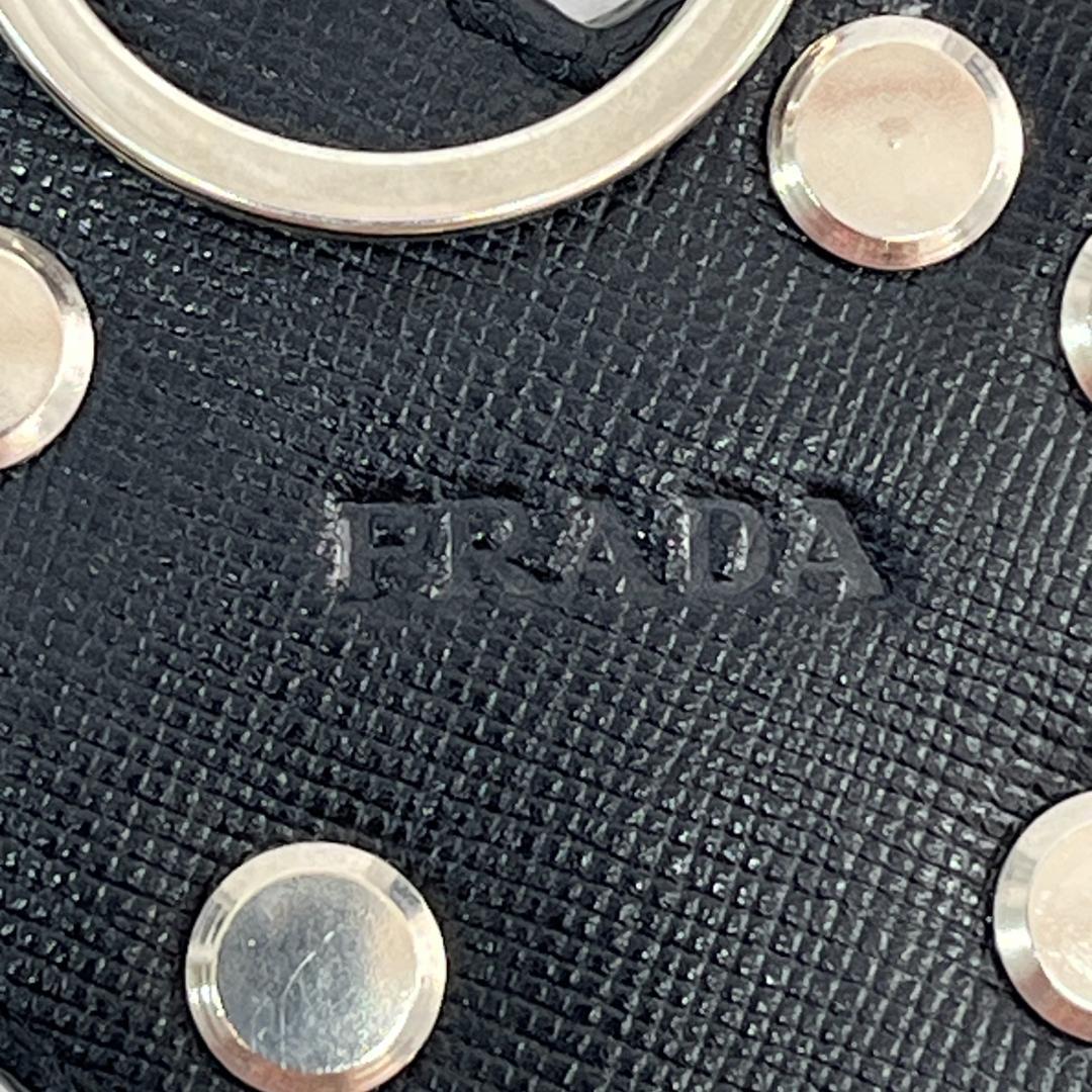 美品 PRADA プラダ キーホルダー ハート チャーム サフィアーノ レザー