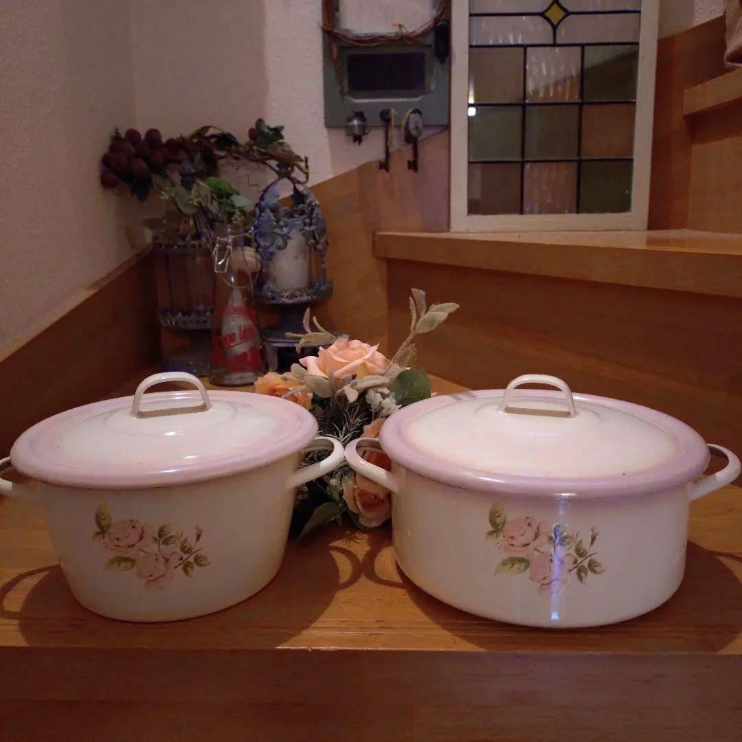 ◆イマン✿ダイアナローズ✿ホーローミルクパン▶②平型／数量1