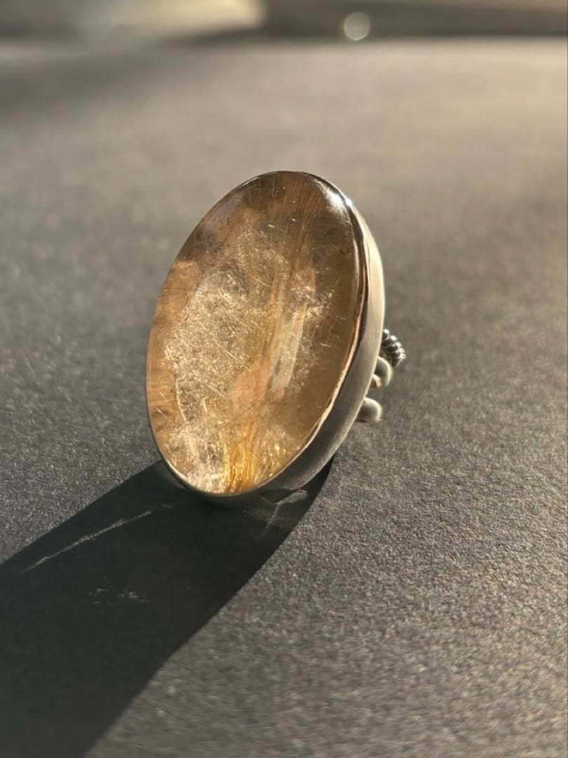 特別価格【新品】大きな　ルチルクォーツ　リング　13号