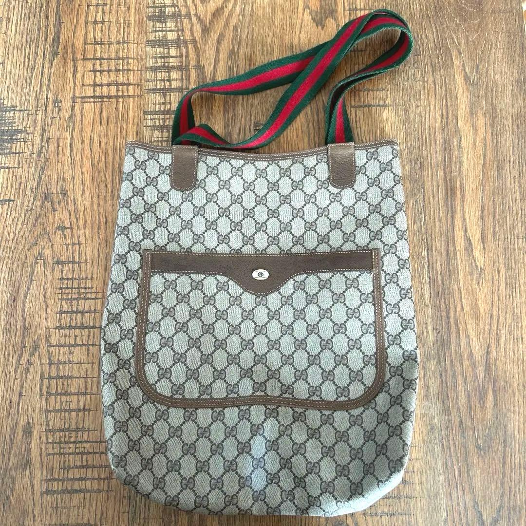 美品　GUCCI グッチ シェリーライン トートバッグ　 オールドグッチ　GG柄