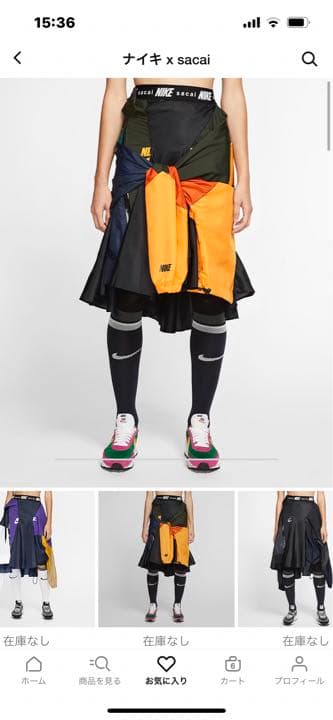 ナイキ x sacai スカート　新品タグ付き未使用品　サイズS