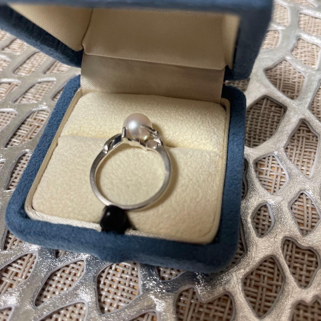 店舗にてクリーニング済　パール　リング　9号
