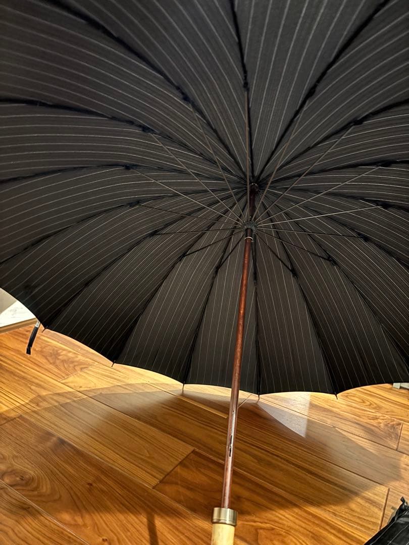 ※最終値下です。前原光縈商店　メンズ　ストライプ　長傘　ブラック