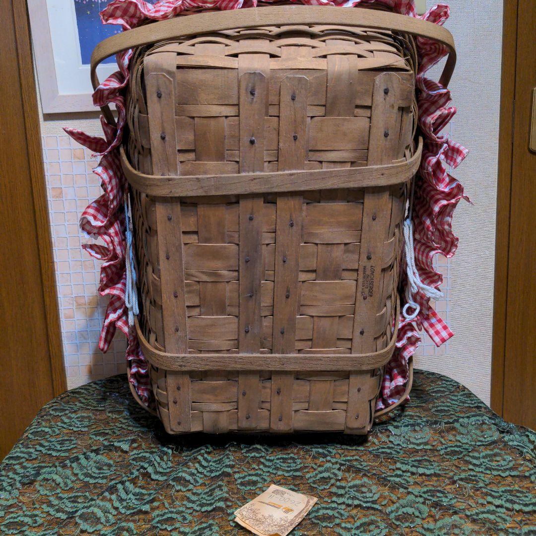 Longaberger Basket ライナー＆栞付・アンティーク シャビー