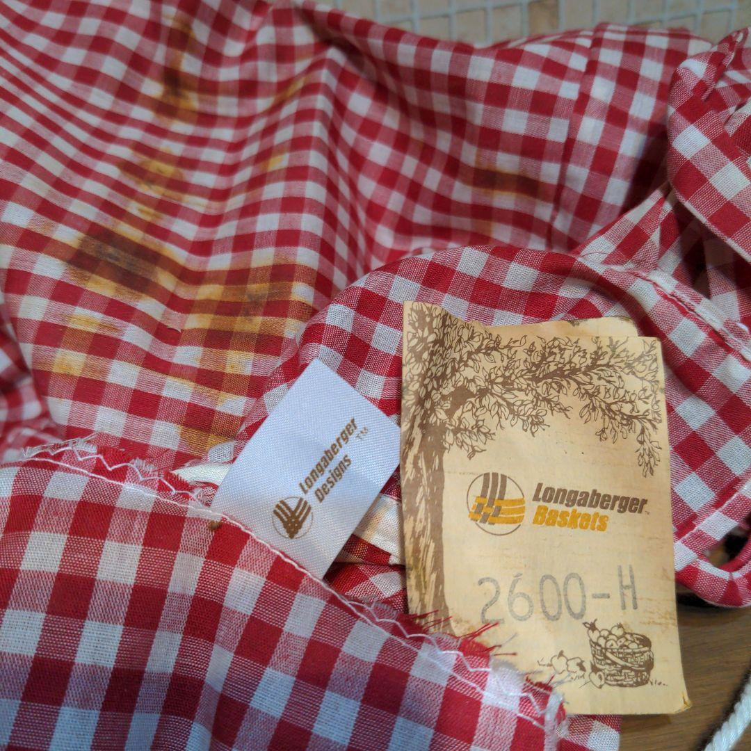 Longaberger Basket ライナー＆栞付・アンティーク シャビー