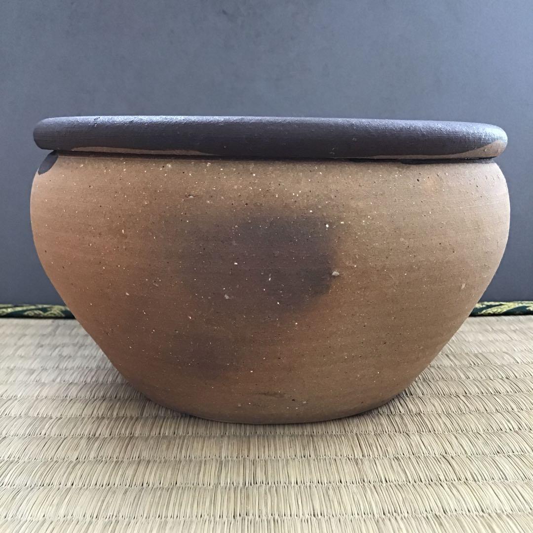 茶道具　南蛮内渋建水　八幡窯　堀野証嗣作　栞　共箱　S130KS