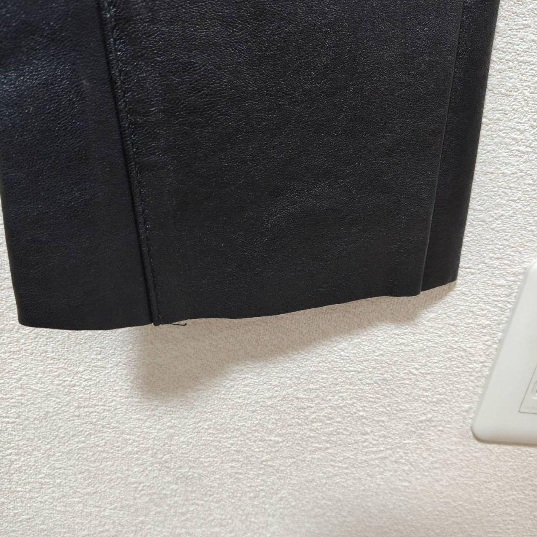 【新品タグ付き】mnml ブラックレザーフレアパンツ　32inch　ミニマル