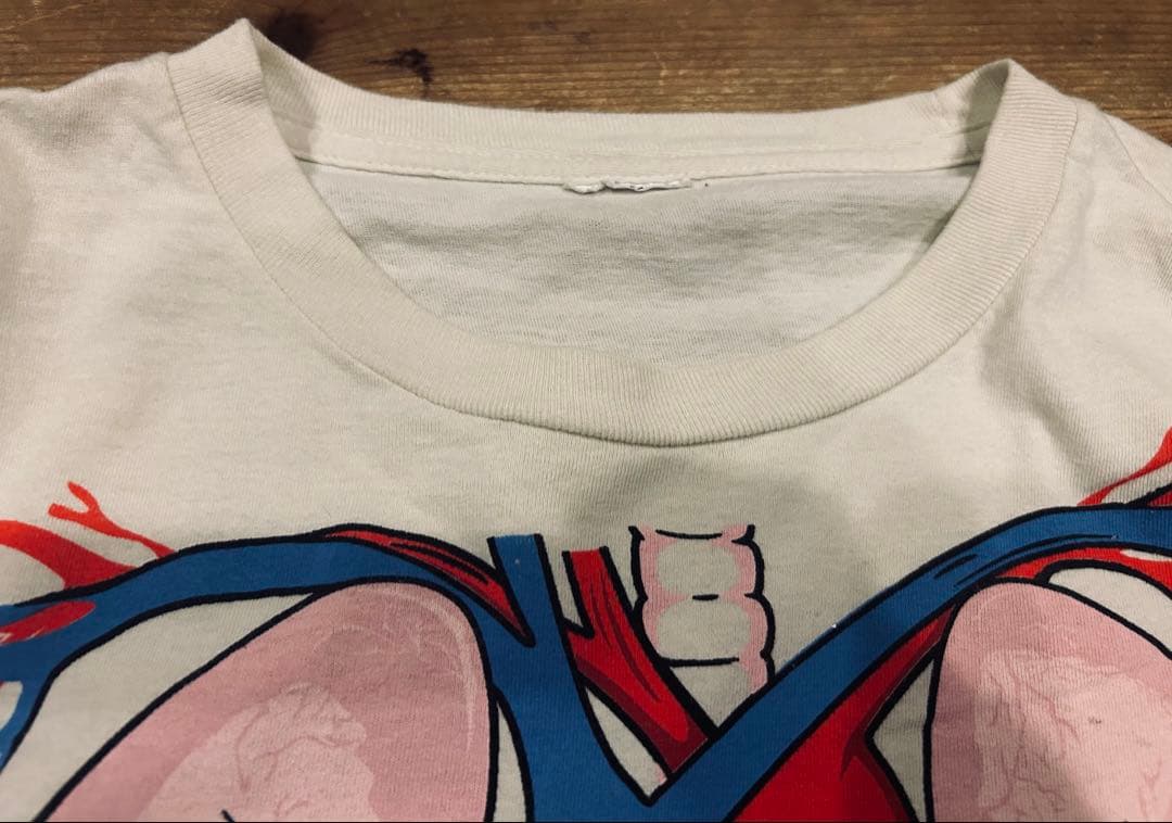 Tシャツ 古着 90s Bay  ベイアイランド 内蔵 騙し絵 白