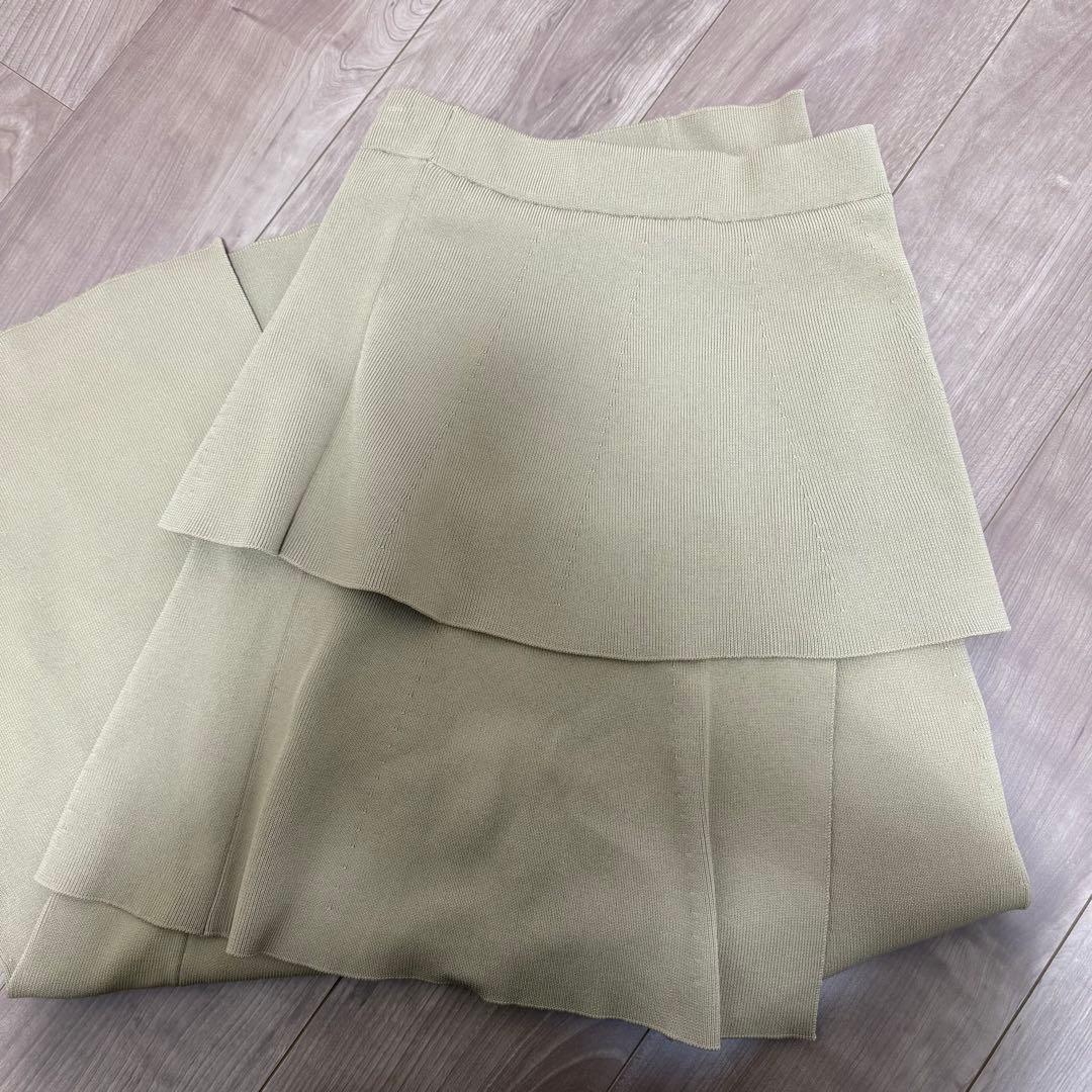 【大人気】PINUE ニットティアードスカート（BEIGE）