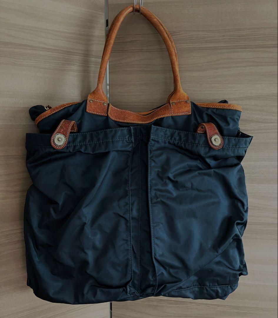 き*ら様 ◇フェリージFelisi◇ナイロン×レザー トートバッグ9237 ネイ