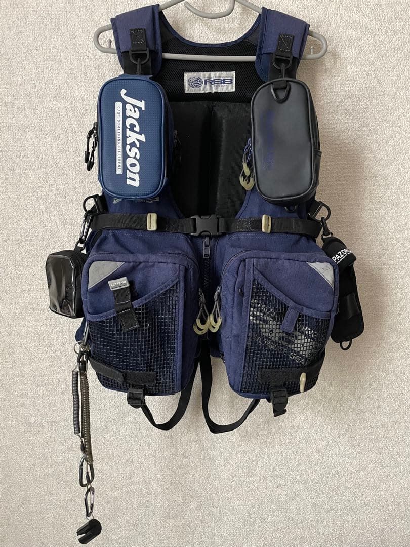 rbb ウェーディングゲームベスト　ネイビー　ポーチ3個グリップホルダー1個付き