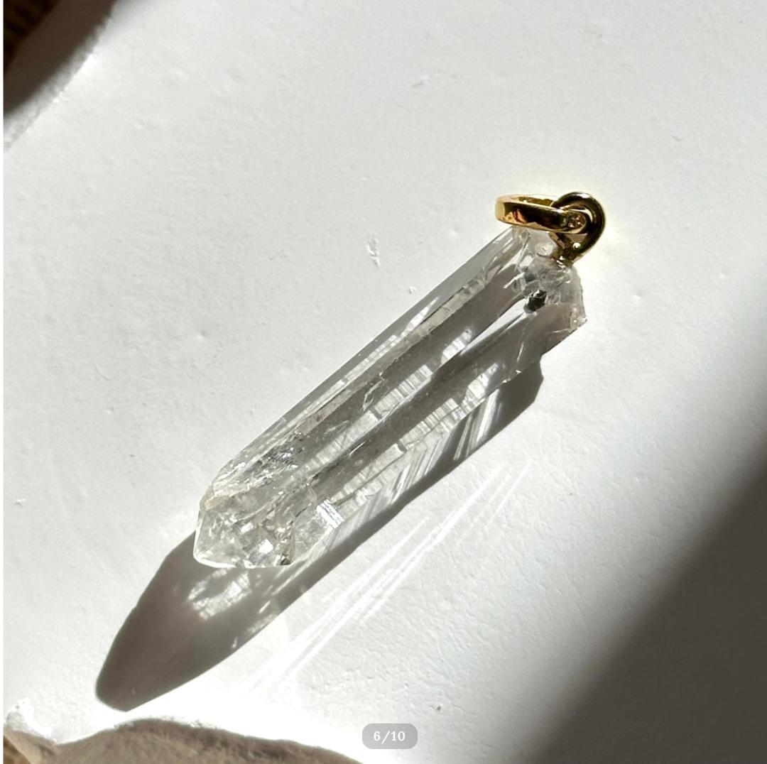 【マニハール水晶】ミニポイント ネックレス（SV925／Gold Plated）