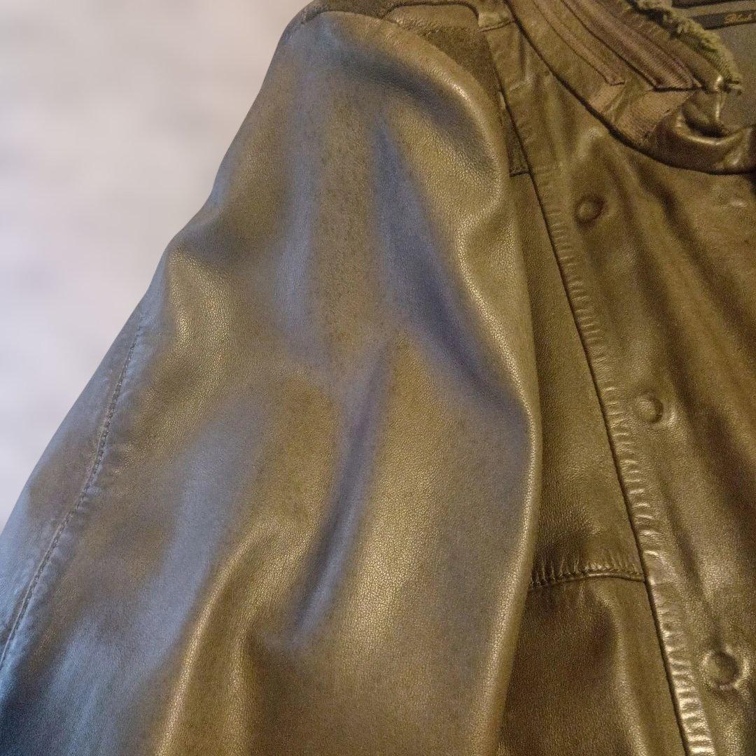 普*9様 DIESEL　ブラックゴールド　 カーキー レザージャケット