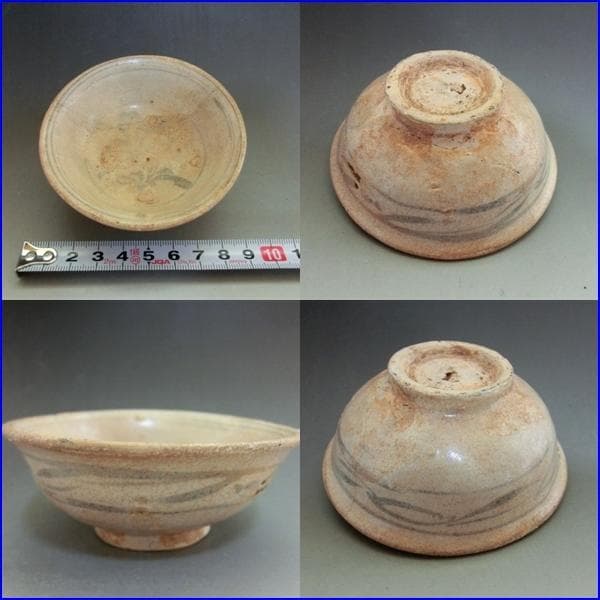 酒盃■安南染付酒盃 ぐい呑み 古い酒器 李朝 古玩 唐物 中国 時代物骨董■