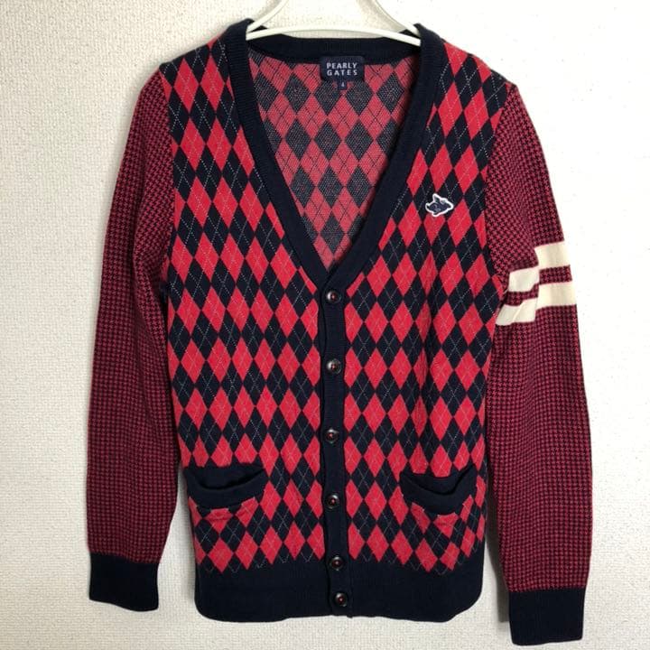 パーリーゲイツ アーガイル柄 ニット カーディガン 美品 激安‼️