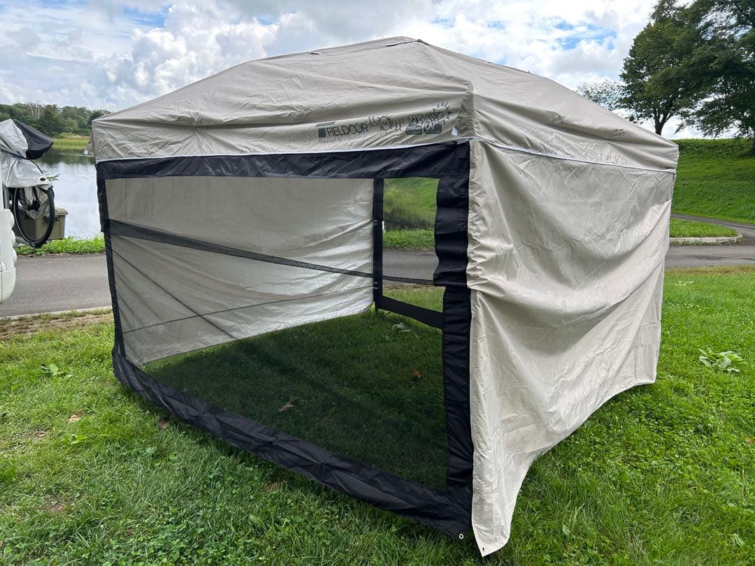 FIELDOOR ワンタッチタープテント3×3m サイド+ウォール/エントランス