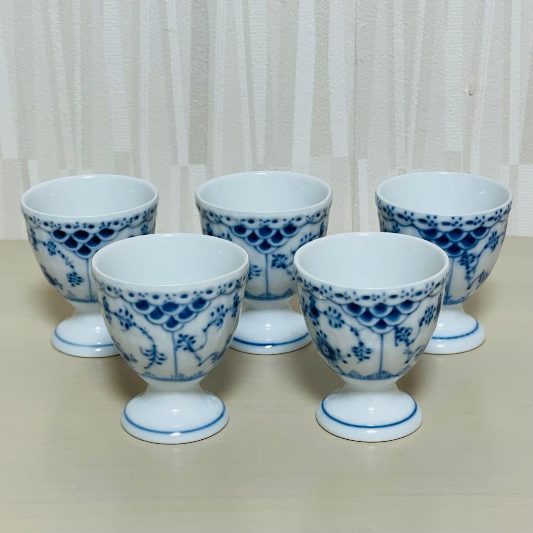 ロイヤルコペンハーゲン ブルーフルーテッド ハーフレース エッグスタンド 5個