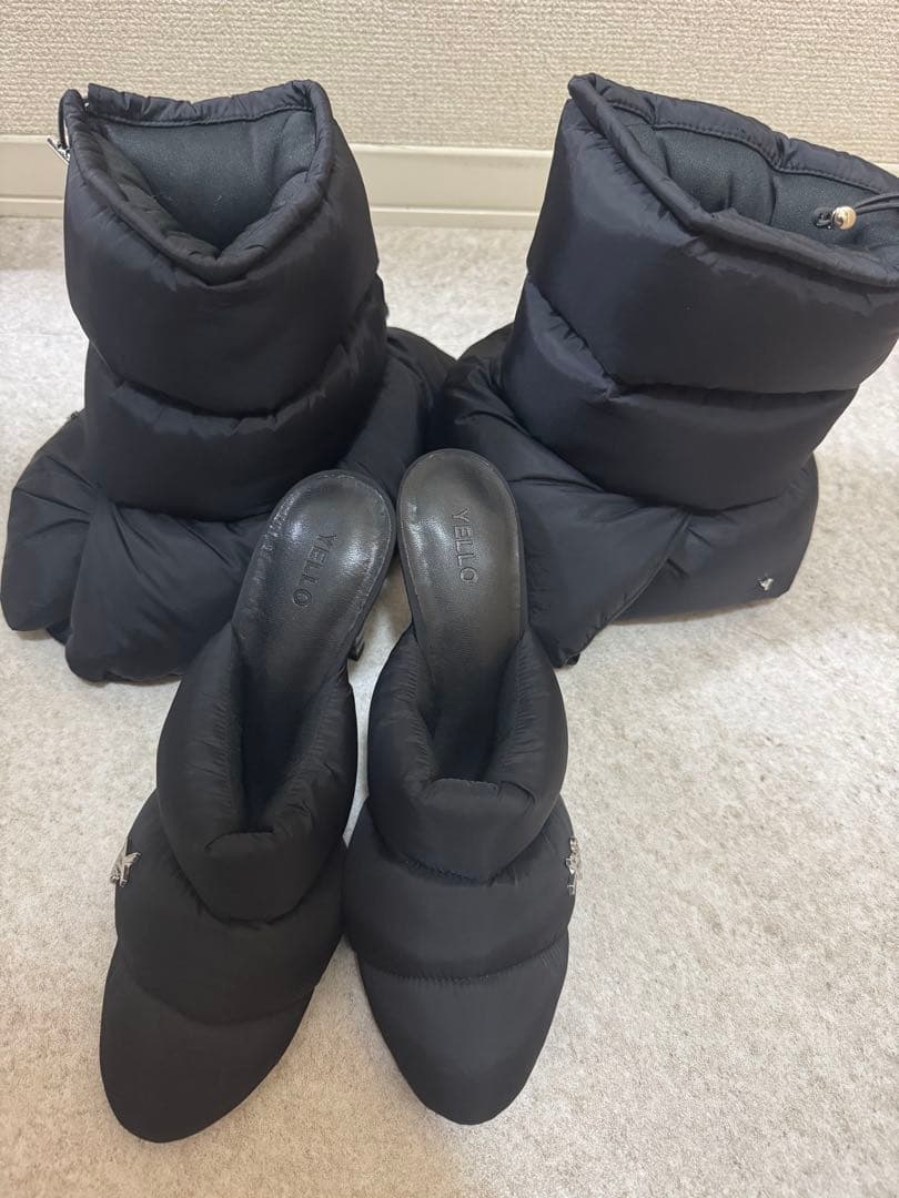 靴 YELLO NOIR MULES & LEG WARMERS