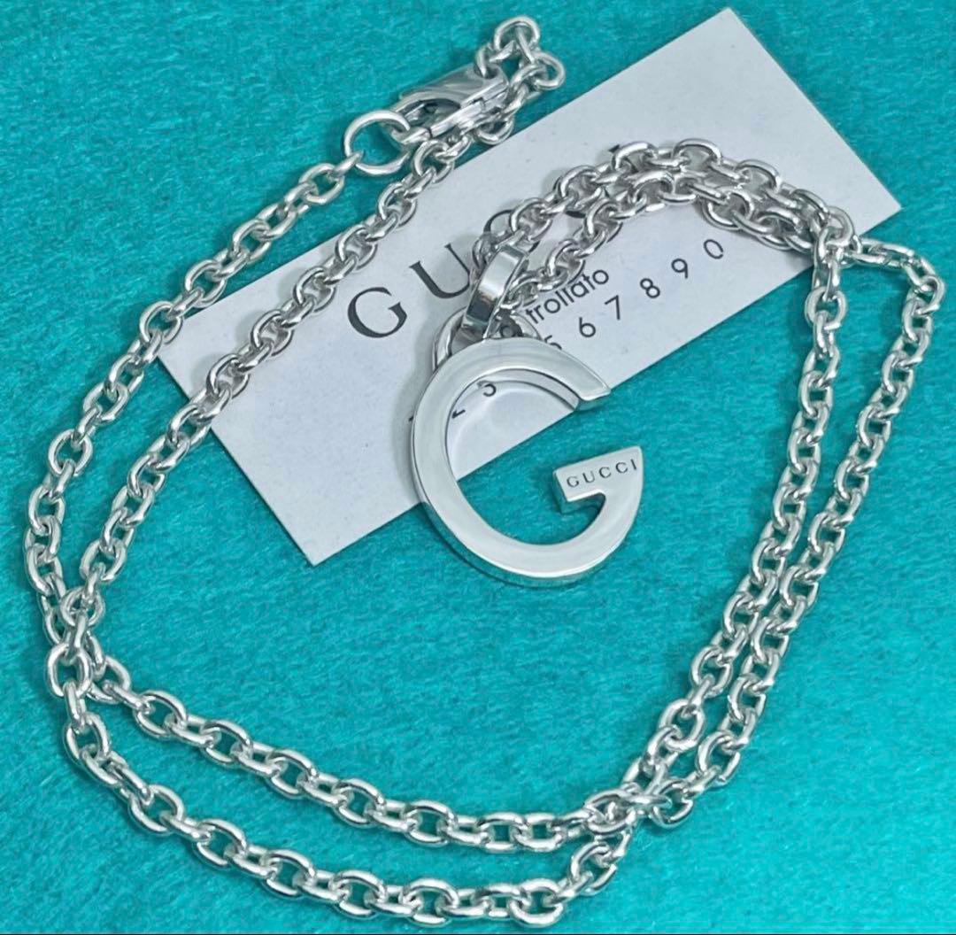美品　GUCCI Gマークペンダントネックレス