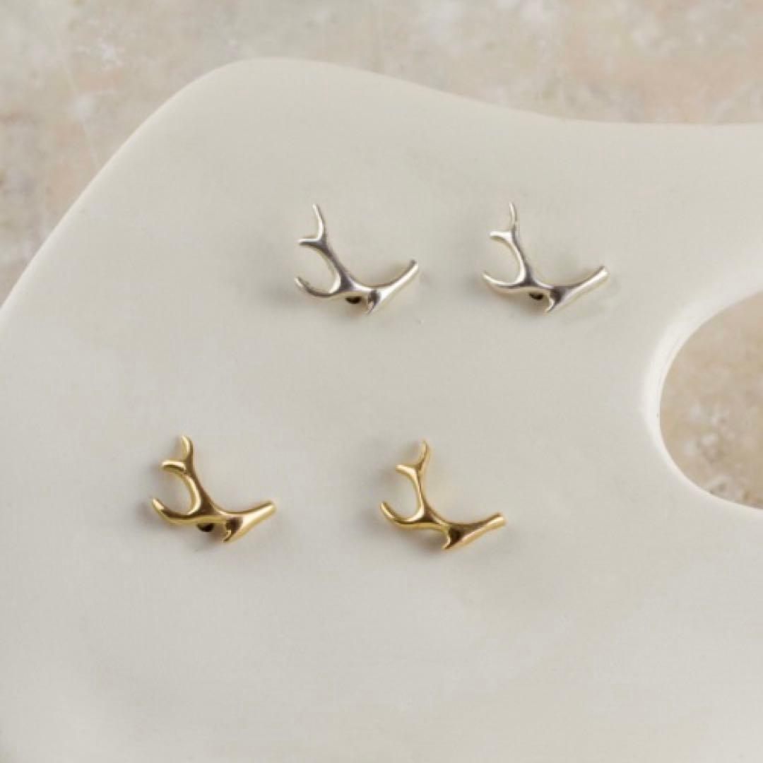 【完売中】Pluie アントラー ピアス　925