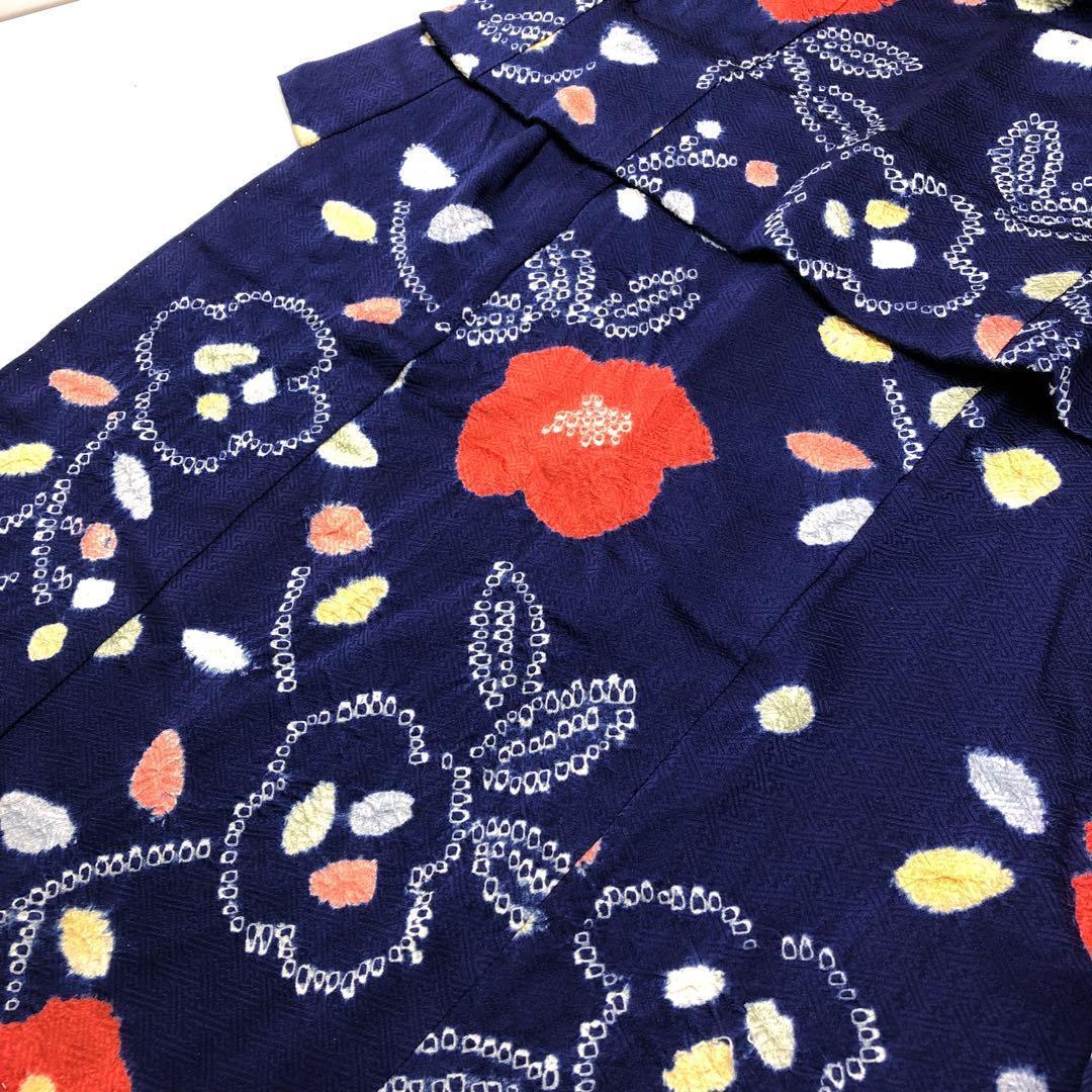 子供着物 七五三 半襦袢付 3歳 絞り 花模様 CK-7335