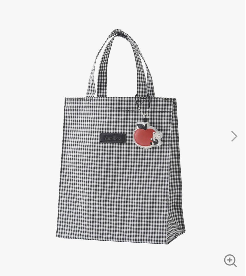 ファミリア　ギンガムチェック　トートバック