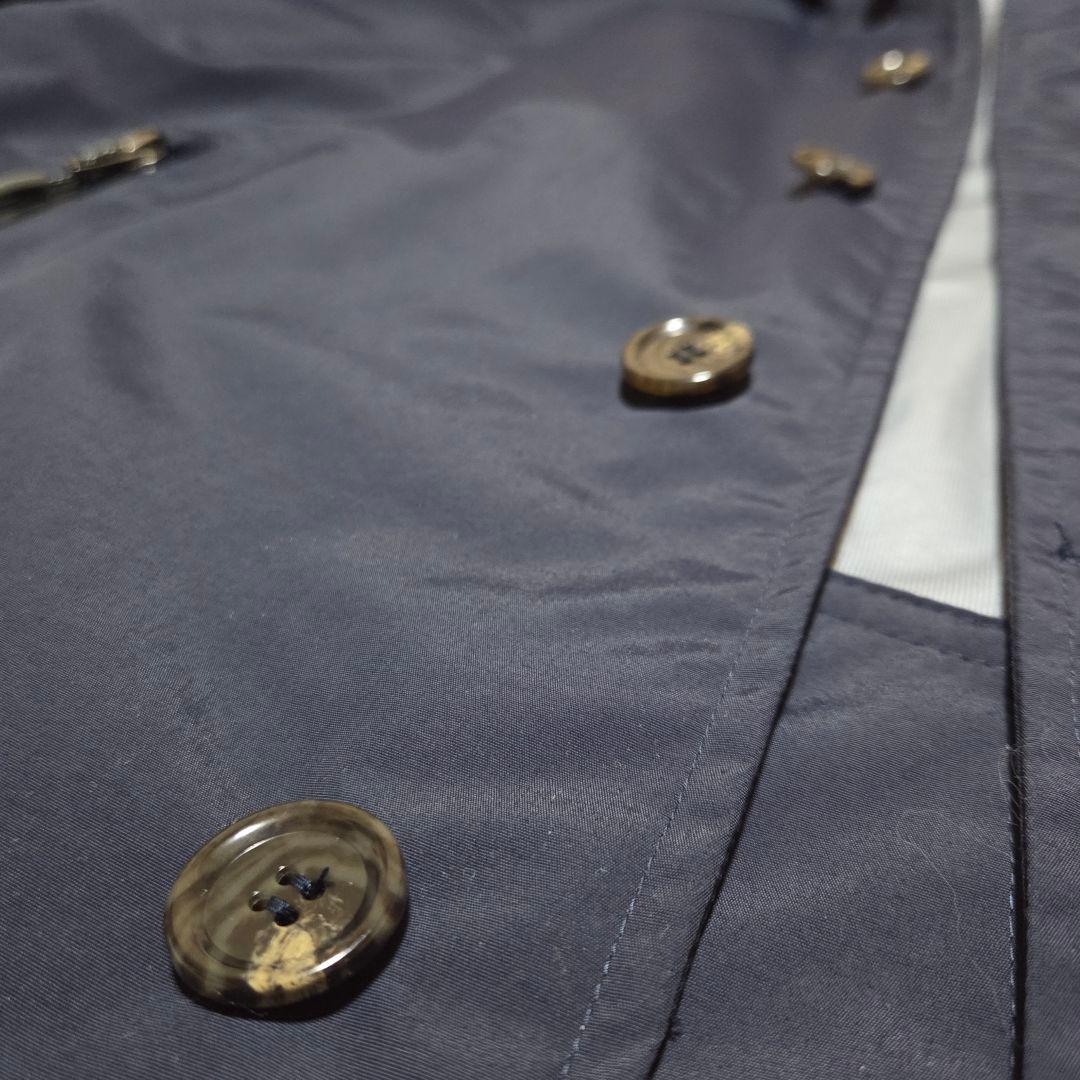 【美品】ミズノ 防風 撥水ナイロン 軽量素材 フード ステンカラーコート 紺 M