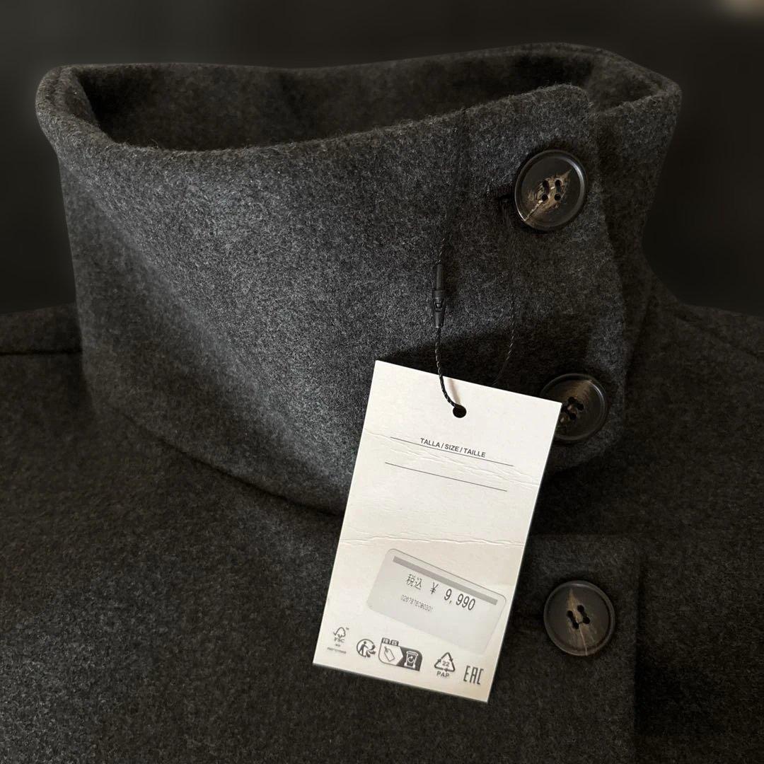 完売品⭐︎ZARA ハイネックショートコート XS グレーマール