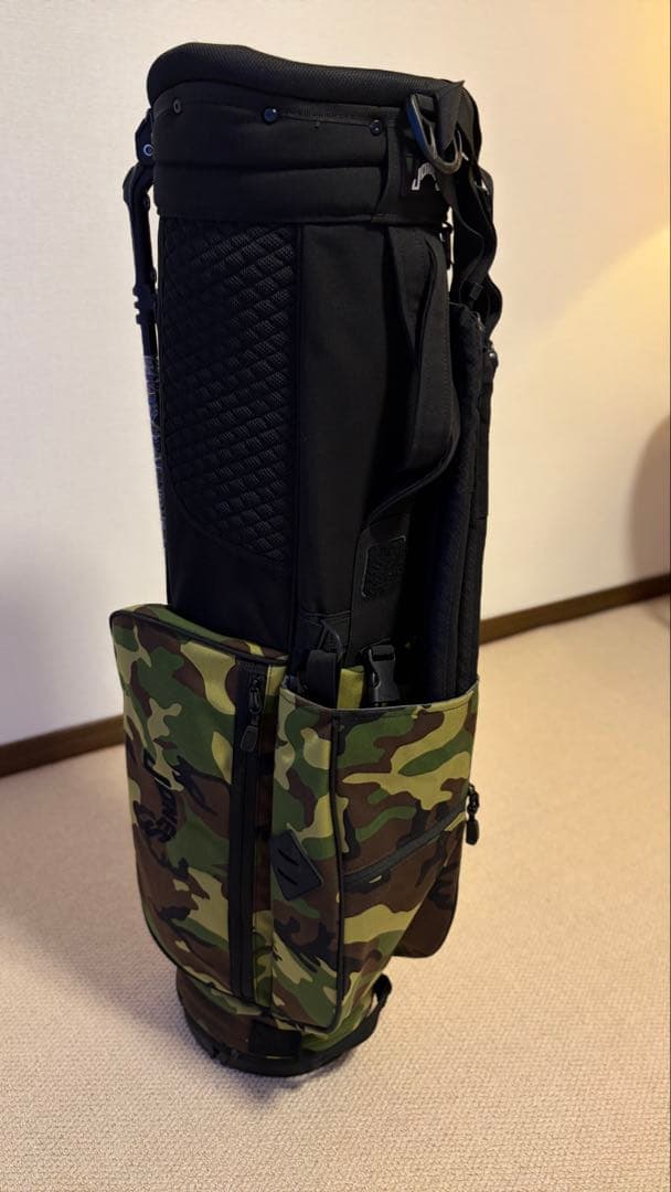 Jonesゴルフ　キャディバッグ　カモ柄　ロゴ刺繍付