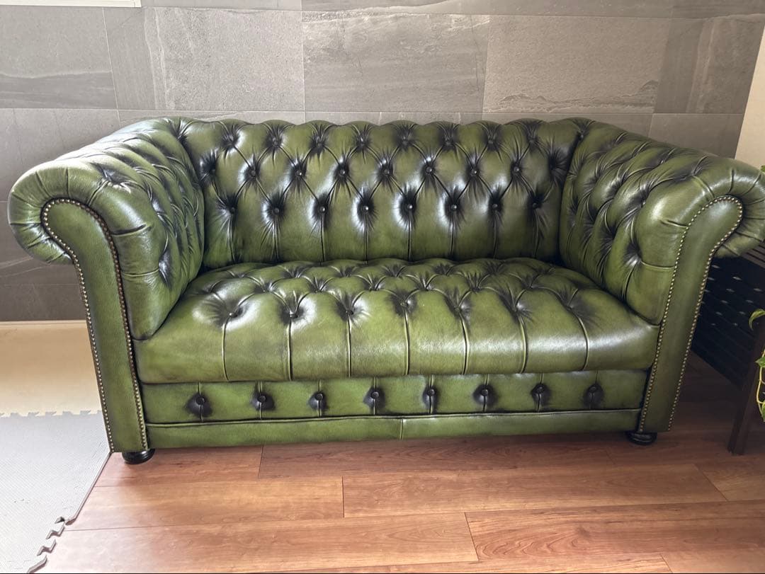 レア　アンティークソファ　グリーン