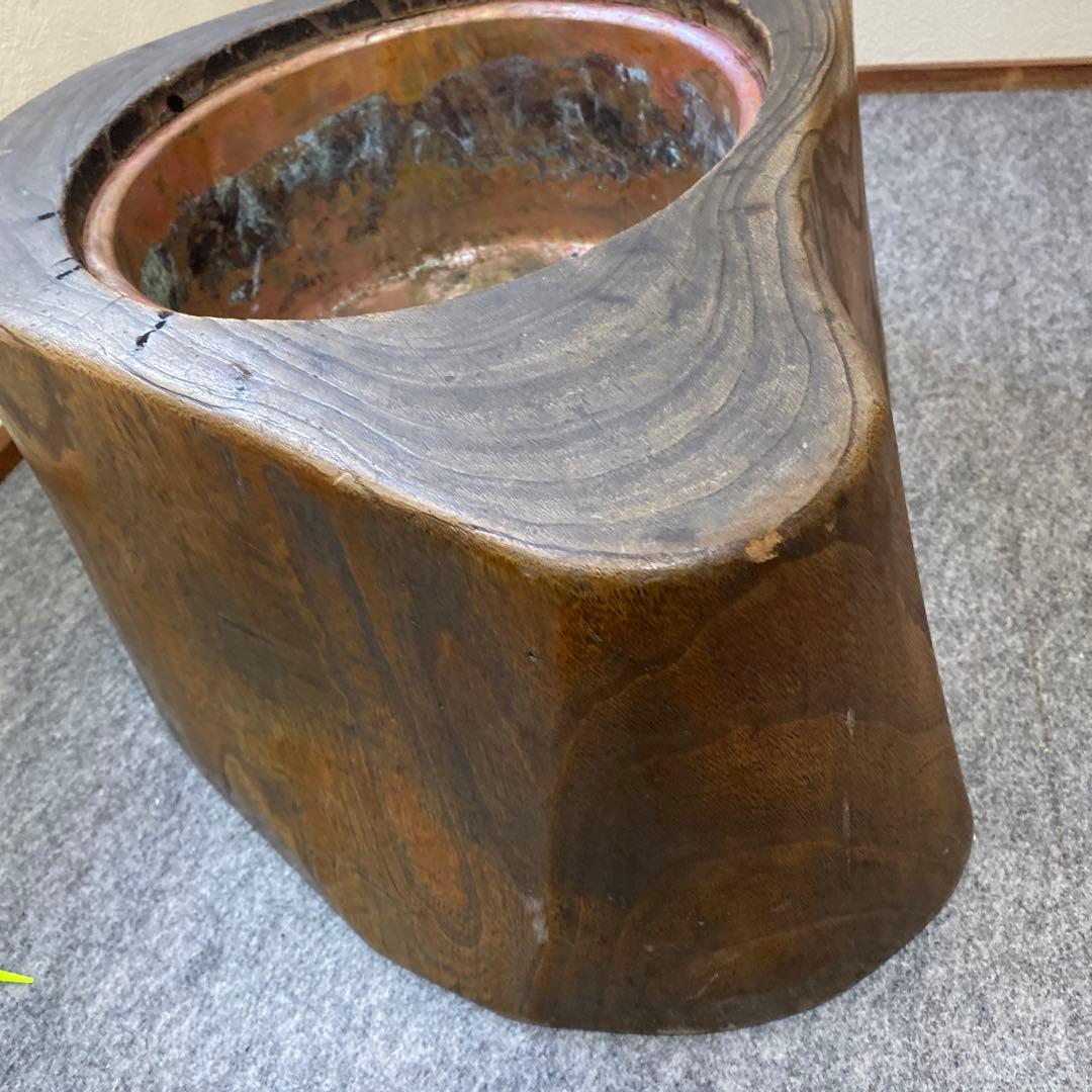 レトロ昭和　木火鉢　銅　レアハート方　インテリア