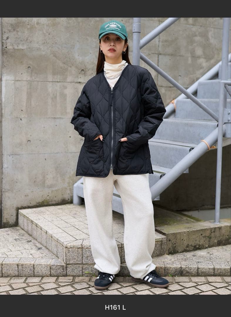 タイオン　ミリタリー ダブルジップ Vネック ダウン ジャケット