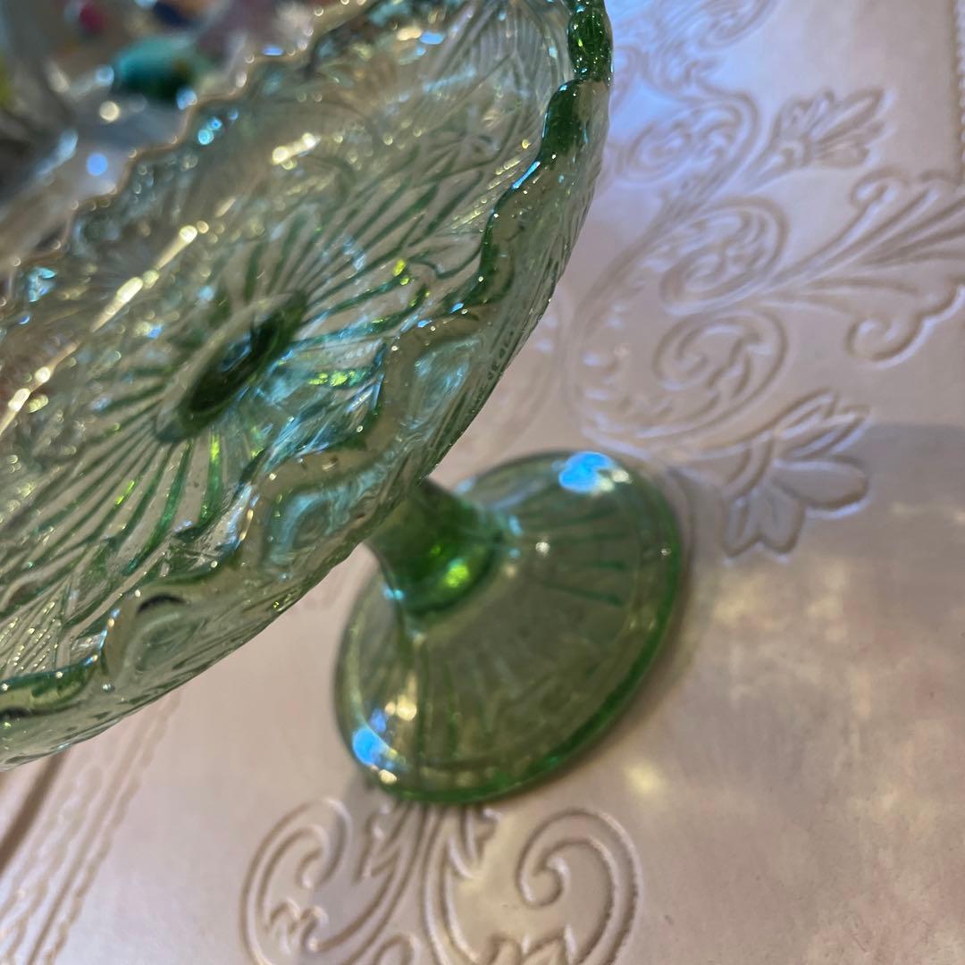 フランス蚤の市ガラスコンポート