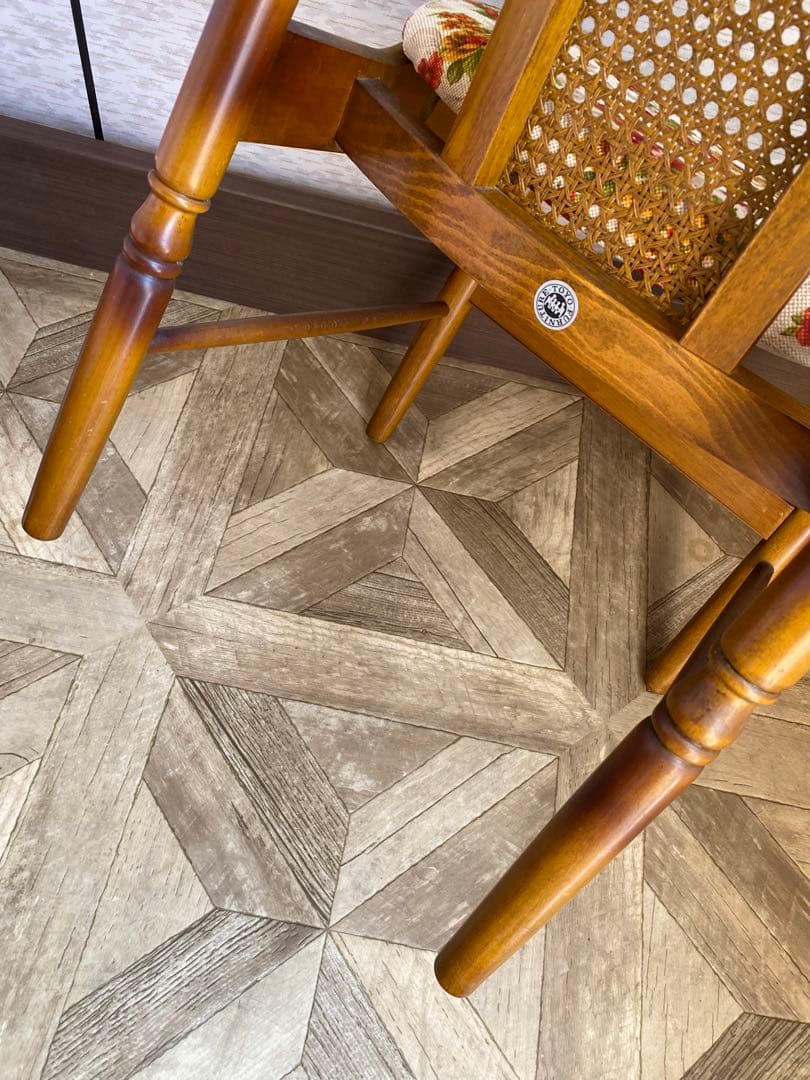 トーヨーファニチャー　花柄　ダイニングチェア　レトロ　ヴィンテージ　TOYO