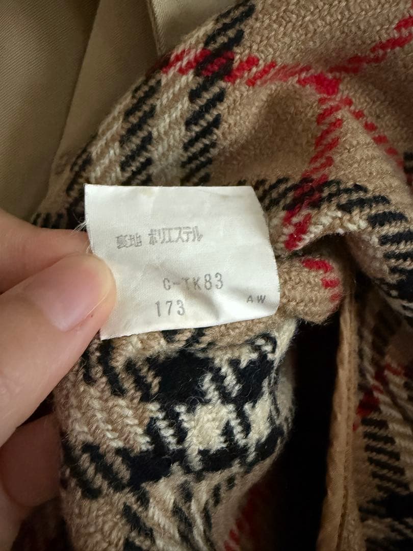 L*a様 バーバリー Burberrys メンズ 裏チェック ライナー付き トレ