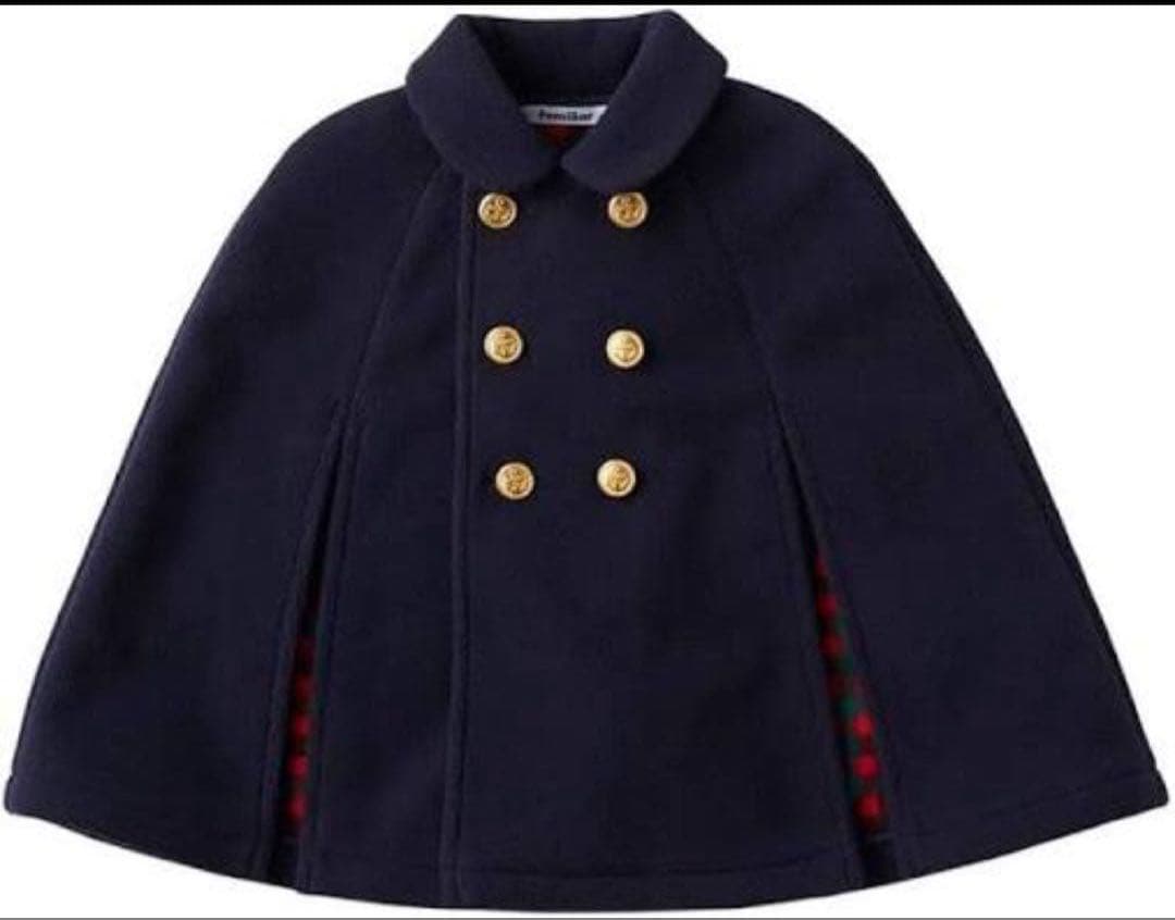 ファミリア コート ケープ ポンチョ 100-110サイズ