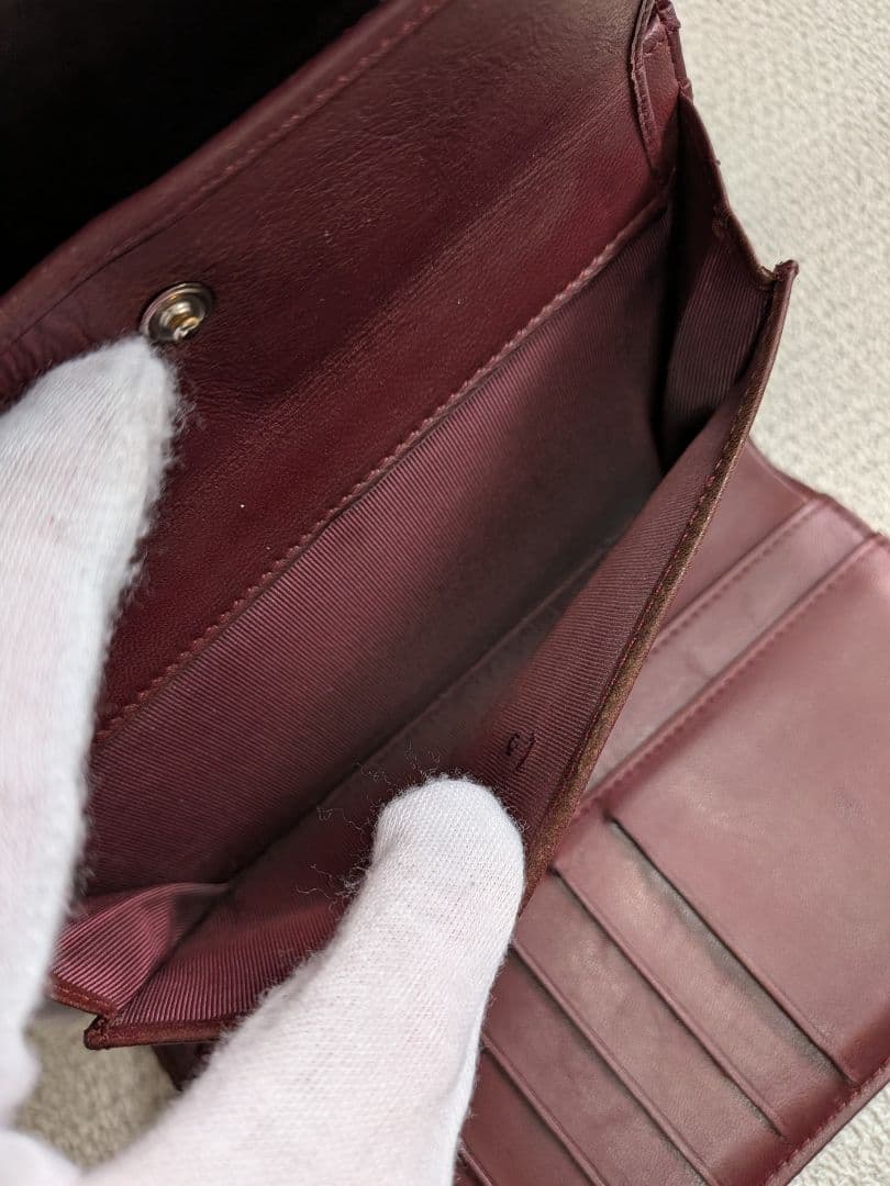 シャネル　マトラッセ　黒　三つ折り長財布　ラムスキン　シルバーココ　チェーン