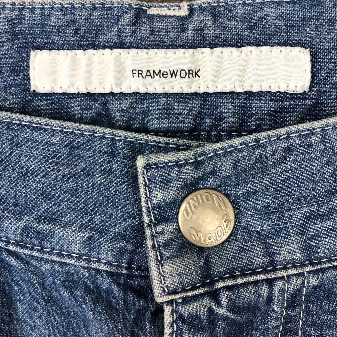 未使用品 FRAMeWORK 2024 デニムペインターパンツ 40 ブルー