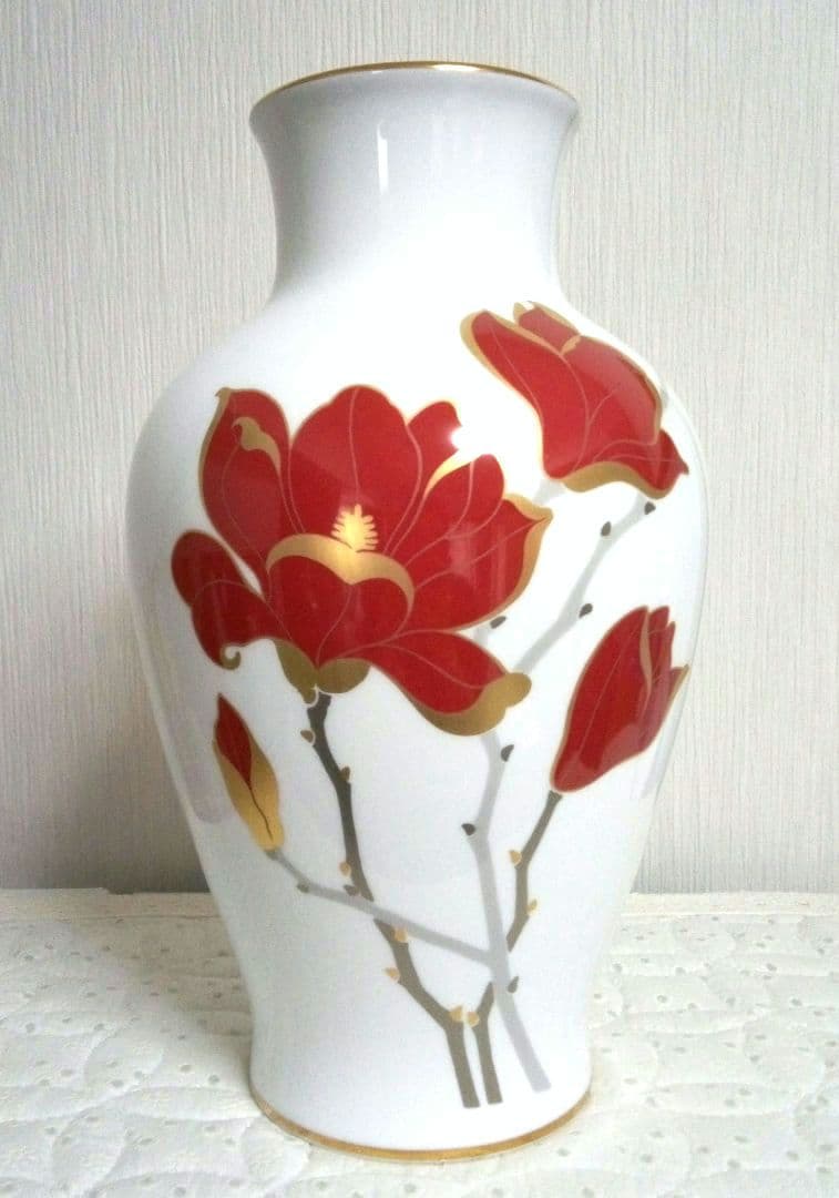 【 美品 】大倉陶園 花瓶 マグノリア 木蓮