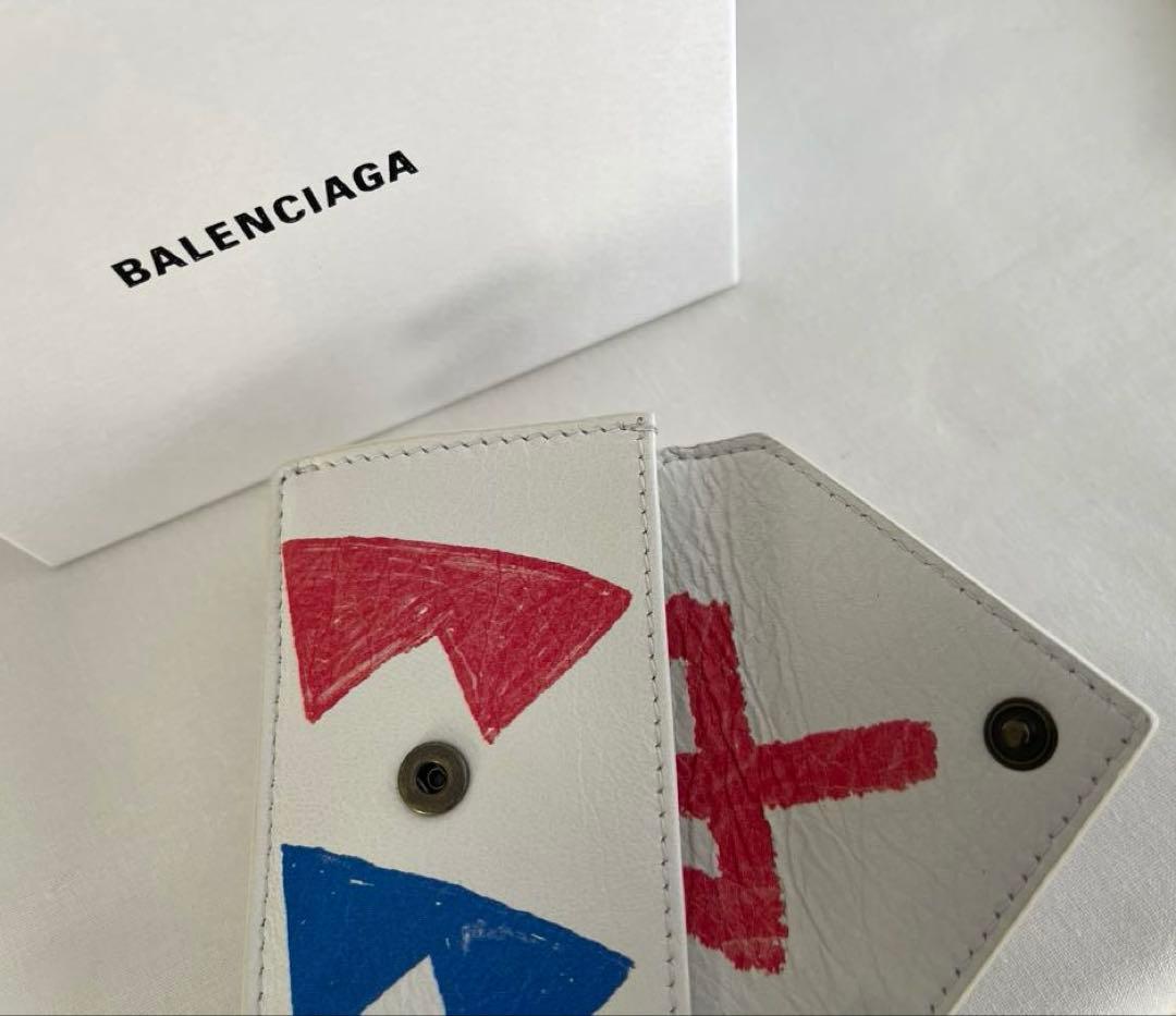 バレンシアガBALENCIAGAペーパーミニウォレット　グラフィティ三つ折り財布