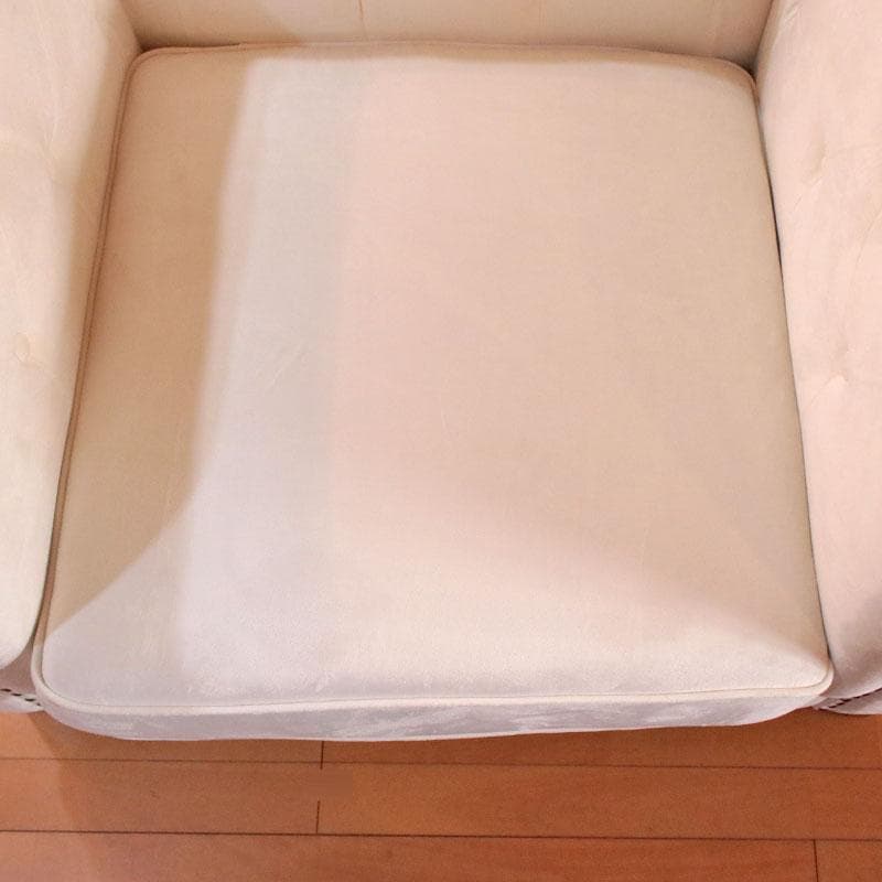 一人掛けソファ ベルベット ホワイト クッション付 230-899